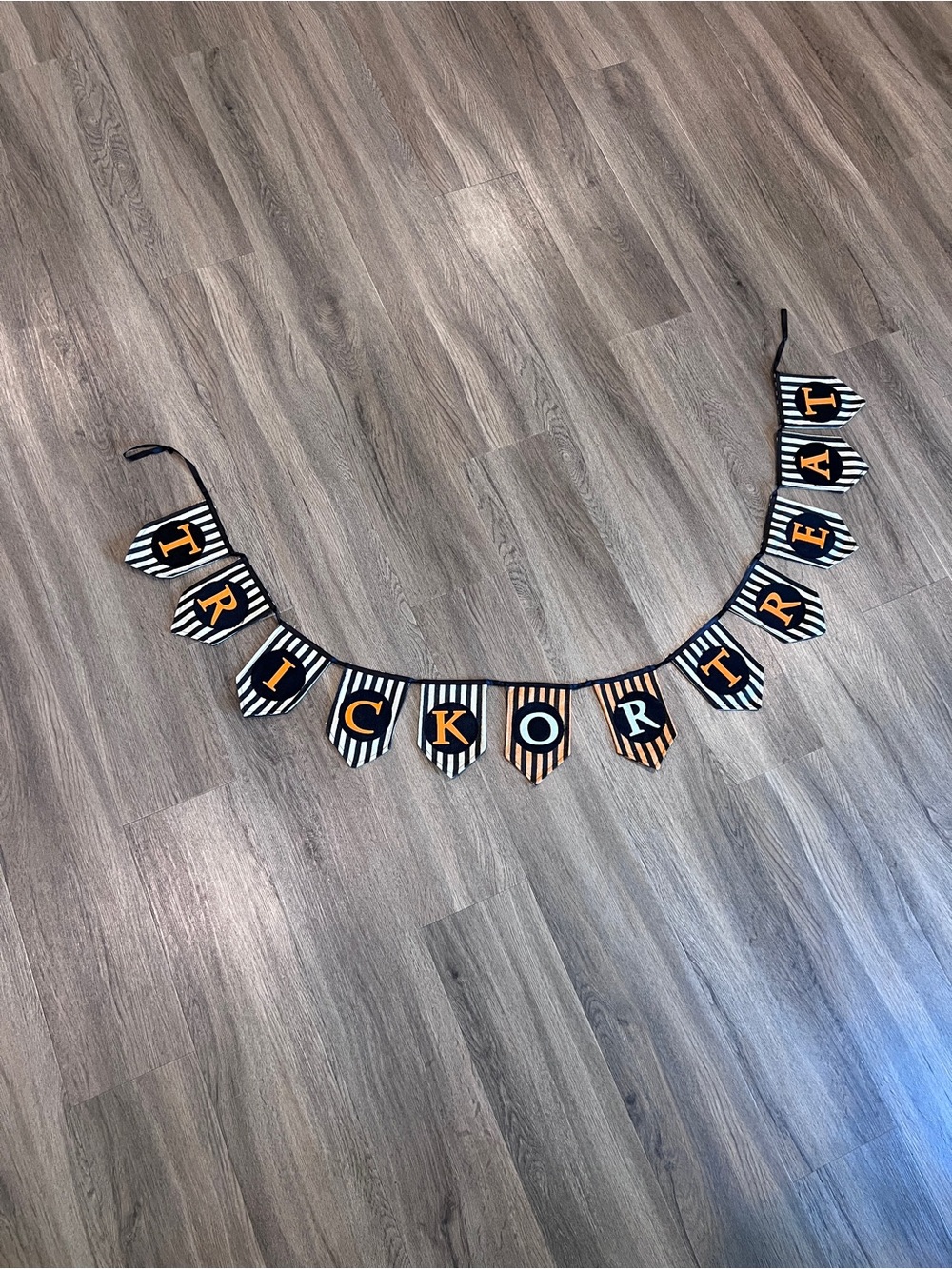 Halloween Trick or Treat Banner - Black and Orange Home Party Decor